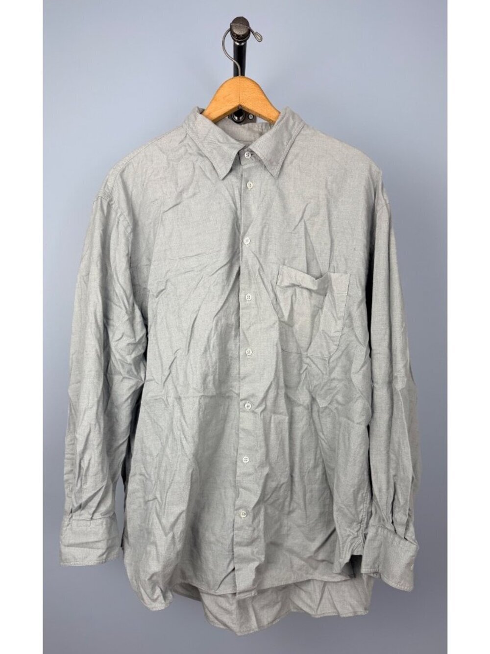 Giorgio Armani Classico Gray Button Down Shirt Italy Size 43/17 Cotton Wool